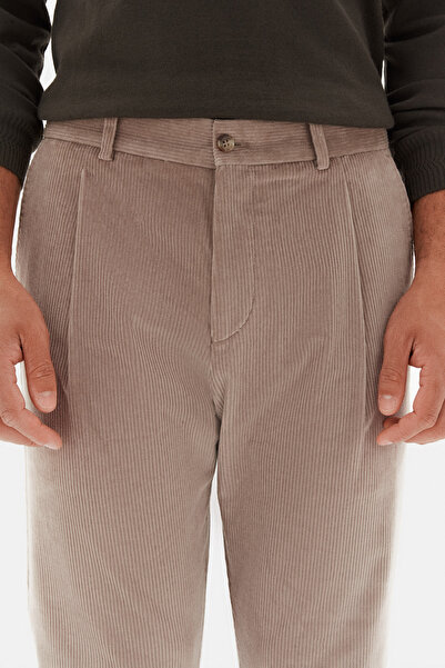 D'S Damat Ds Damat Comfort Fit Mink Corded Fabric Velvet Fabric Trousers