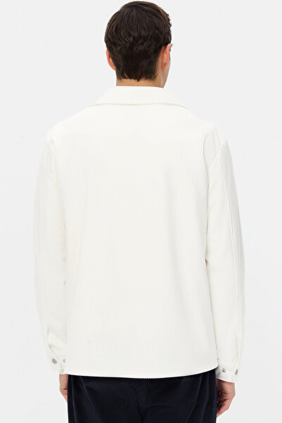 D'S Damat Ds Damat Regular Fit Ecru Plain Shirt Coat