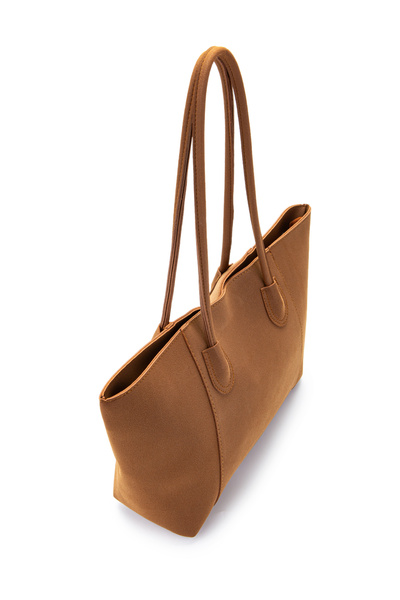 minebag Suede Elena Handbag Brown