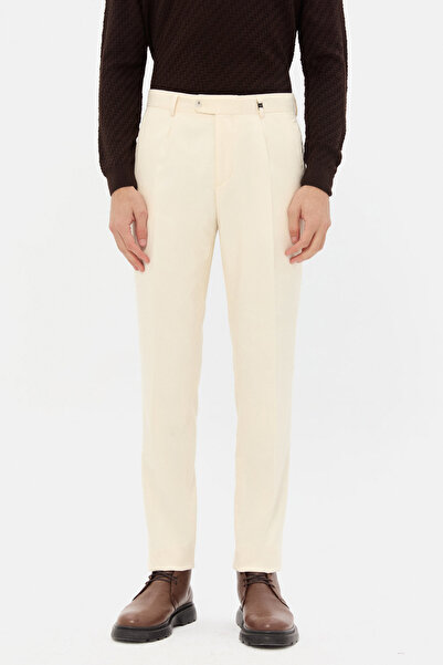 D'S Damat Ds Damat Regular Fit Ecru Striped Jogger Pants