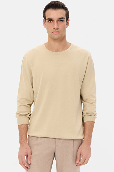 Twn Slim Fit Beige Sweater