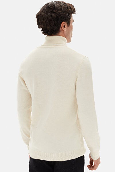 D'S Damat Ds Damat Regular Fit Ecru Plain Knit Sweater