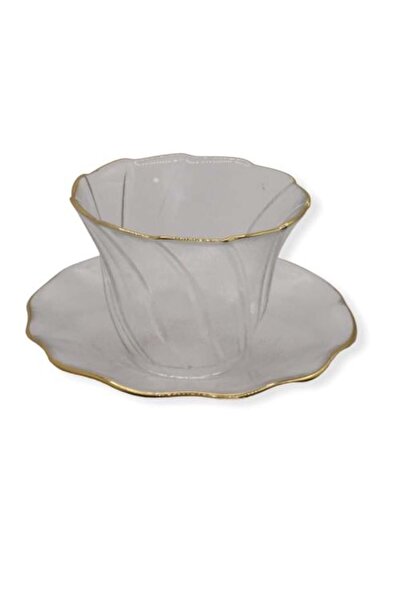 Meven Set Beauty كوب مع صحن - جولد لاين - الوسام