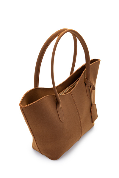 minebag Double Handle Suede Hype Women's Shoulder Bag Brown