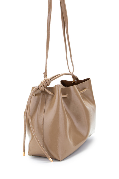 minebag Ruched Detail Yavru Çantalı Elin Women's Crossbody Bag Beige