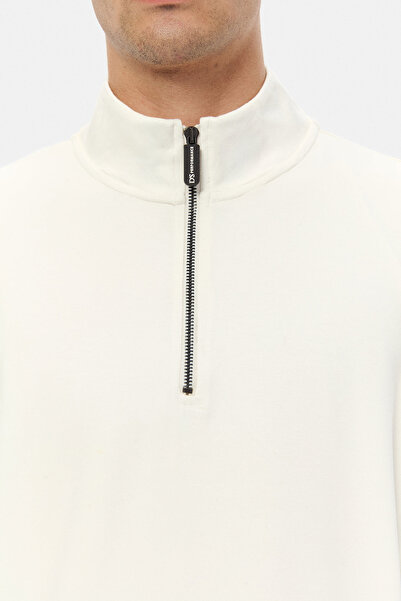 D'S Damat Ds Damat Regular Fit Ecru Plain Sweatshirt