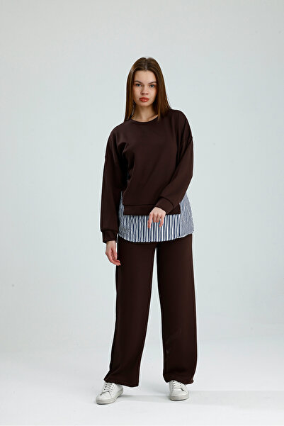 vikitekno Women's Hijab Double Suit Shirt Detailed Modal Suit