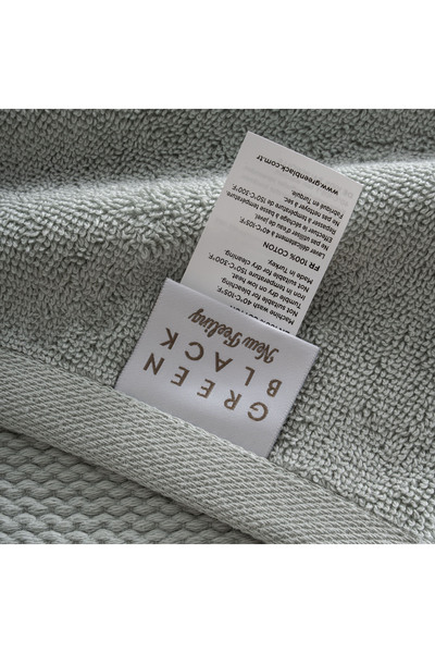 Green Black Lara Bath Towel 100% Cotton with Border Green 80X150 cm