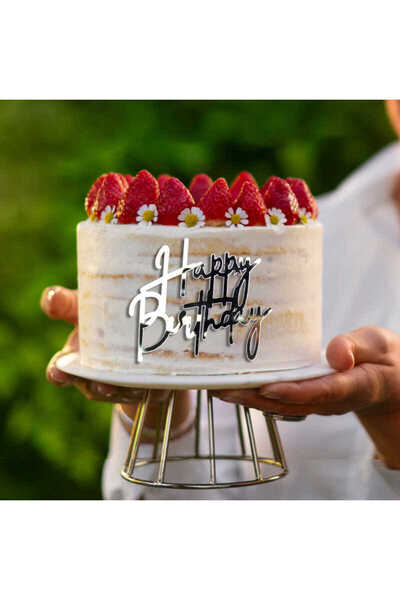 kidspartim لافتة عيد ميلاد سعيد من البليكسي على واجهة الكيك باللون الفضي مقاس...