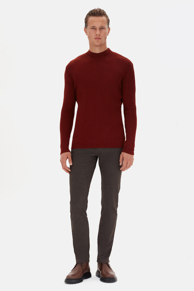 Twn Slim Fit Tile Rib Knit Sweater