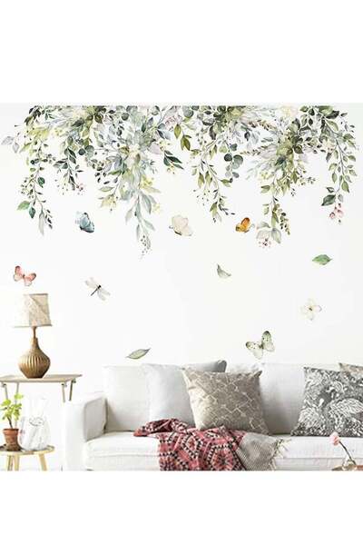 Generic Wall Sticker, 2 Pieces Green Plants, 30 x 90 cm Peel & Stick Removable Wall Decal