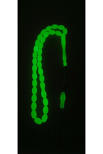 Nurtakı Kedi Gözü Karanlıkta Parlayan 33 Habbe Fosforlu Tesbih