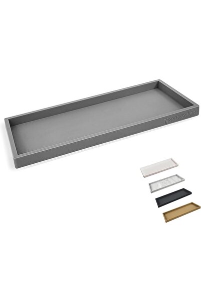 Generic Spacewiser Vanity Counter Tray - 11.7-inch Break-Resistant Silicone Bath & Kitchen Tray (Rectangular