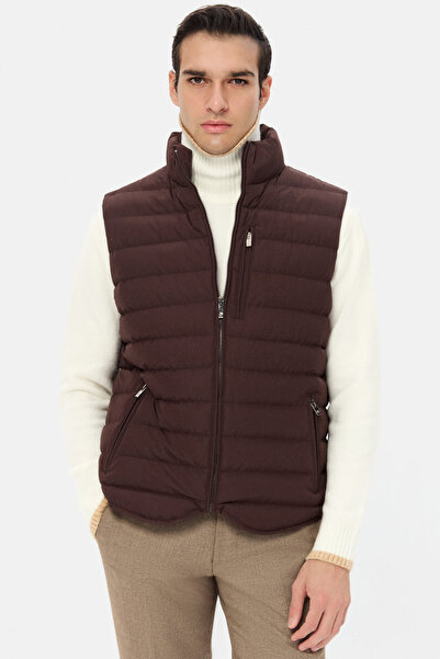 D'S Damat Ds Damat Regular Fit Plum Plain Vest Coat