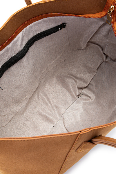 minebag Suede Elena Handbag Brown