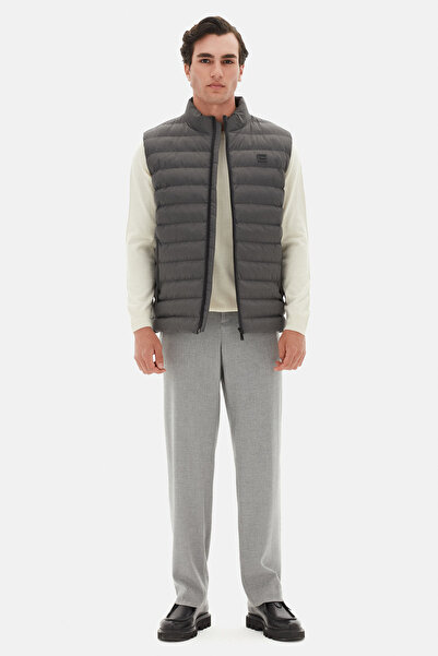 Twn Slim Fit Anthracite Plain Vest Coat