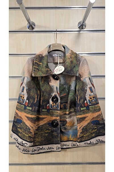 Park Moda Felt Jacket with Big Buttons