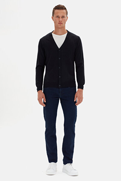 D'S Damat Ds Damat Regular Fit Navy Blue Cardigan