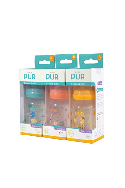 Pür PUR 9012 – BABY BOTTLE WITH YELLOW PATTERN 0-3 MONTHS, 125ML