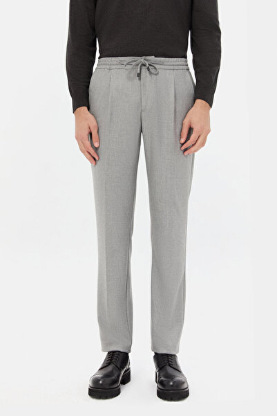 D'S Damat Ds Damat Regular Fit Gray Gabardine Jogger Pants