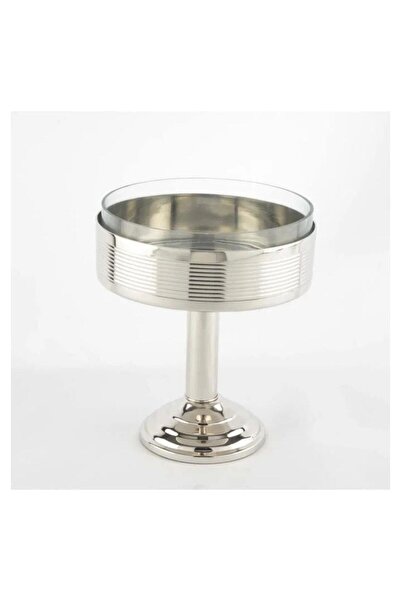 Mikasa Moor Platinum Glass Footed Fruit Bowl 21X26Cm