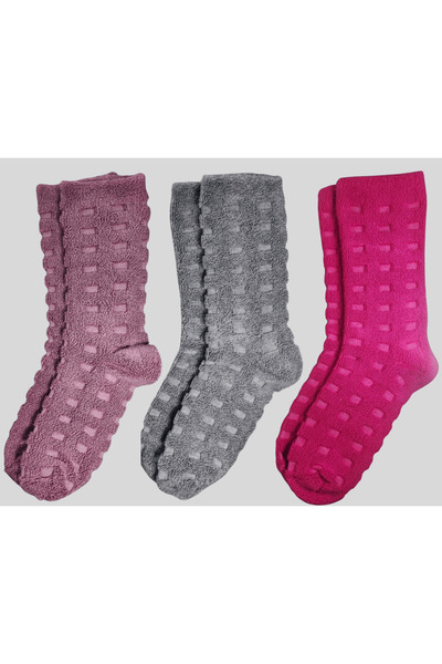 Socketta Дамски ултра меки текстурирани чорапи от висококачествена обратна хавлия - 3 чифта в 3 цвята