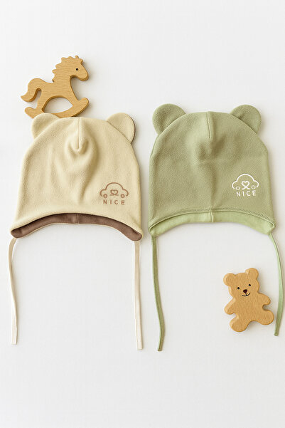 greenmoss Fleece on the Outside, 100% Cotton on the Inside, 2-Pack Baby Beanie