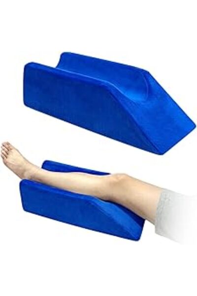 Zelen Leg & Knee Elevation Pillow Memory Foam for Sleep and Post-Surgery (Blu...