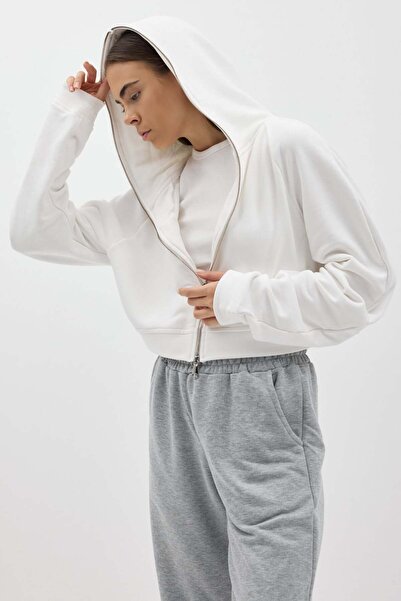 Buly Φούτερ με φερμουάρ και λεπτομέρεια με κουκούλα