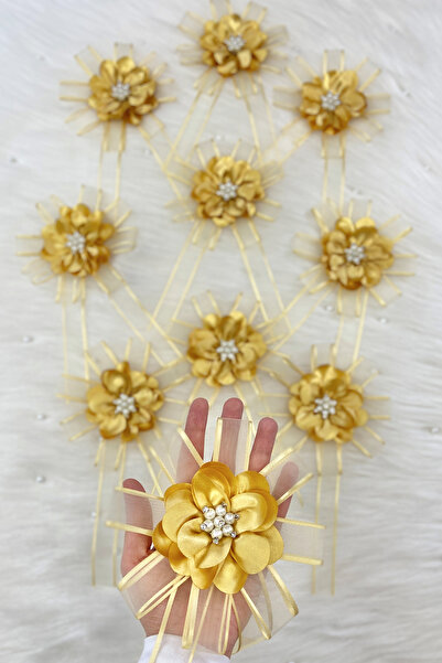 ZEYMERADE Broşlu Gold Bohça Süsü, Gelin Damat Çeyiz Düğün Nişan Konvoy Gelin ...