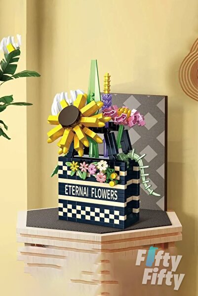 Vagonlife Panlos Boutique Series Black Checkered Bag Figure 628 Pieces Toy Building Set -Ffp1074