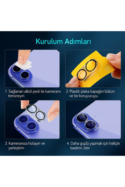 nexiva iPhone 16 Plus Camera Protector Lens Full Protection 360 Coating Hd Image Impact Resistant Drop Resistant