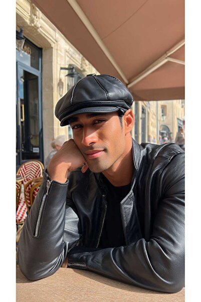 LAGRANZE Vintage Rider Men's Leather Cap