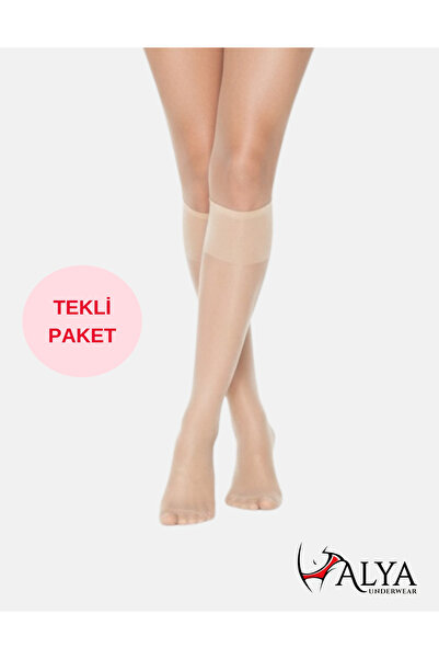 ALYA UNDERWEAR Women's Shiny Knee High Socks 15 Denier, Slim Fit