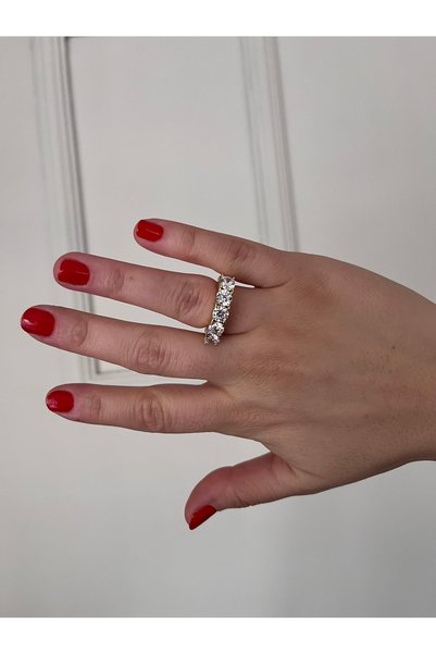 shop Stainless Steel Jeweler Model 5 Stone Gold Shiny Ring