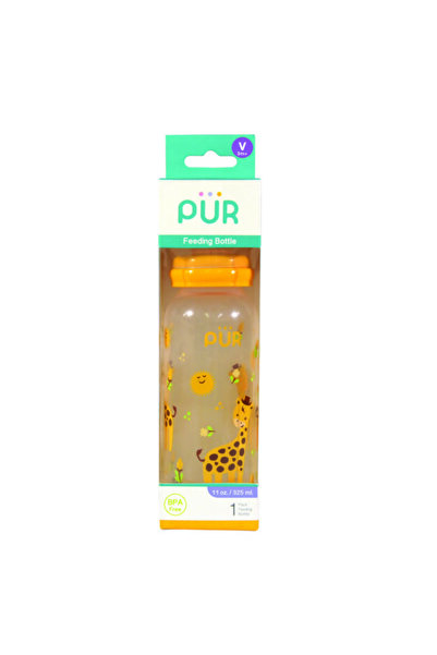 Pür PUR 9017 – BABY BOTTLE WITH DRAWING yellow +3 MONTHS, 325ML