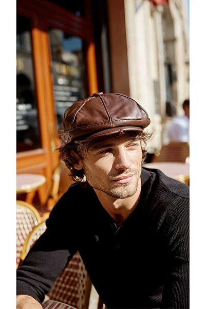 LAGRANZE Vintage Rider Men's Leather Cap