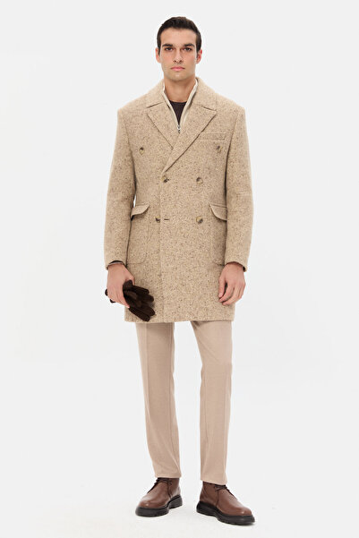 D'S Damat Ds Damat Regular Fit Beige Gabardine Jogger Pants