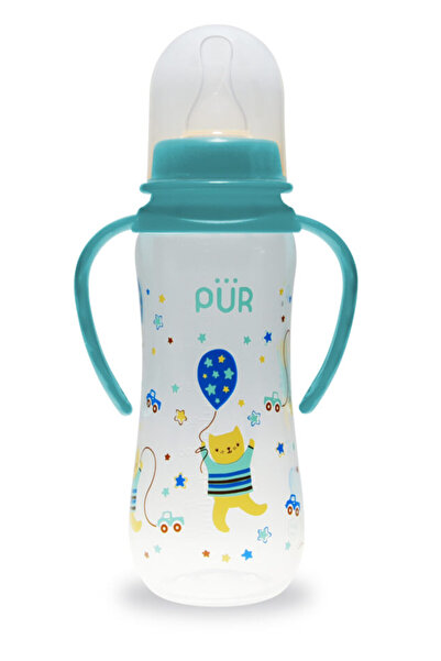 Pür PUR 9014 – BIBERON CU DESEN SI MANERE verde +6 LUNI, 250ML
