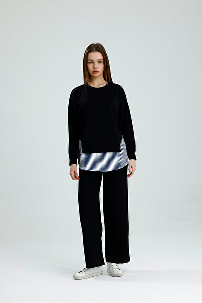 vikitekno Women's Hijab Double Suit Shirt Detailed Modal Suit