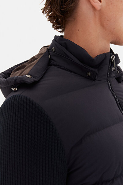 D'S Damat Ds Damat Regular Fit Navy Blue Plain Coat