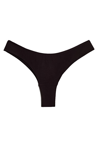 Yohannes Club Women'S, Cotton Basic Thong String Panties, Set of 4 Black, Ultra Soft Touch