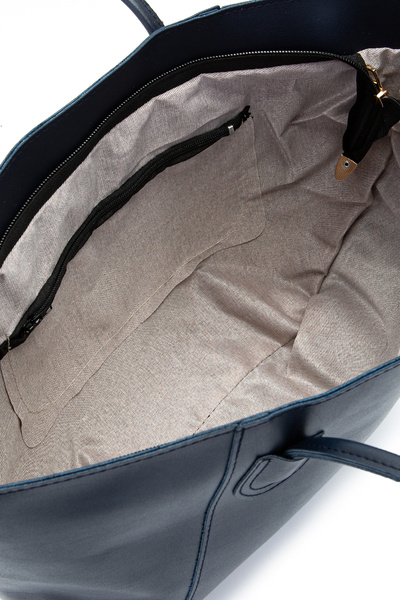 minebag Faux Leather Elena Handbag Navy Blue