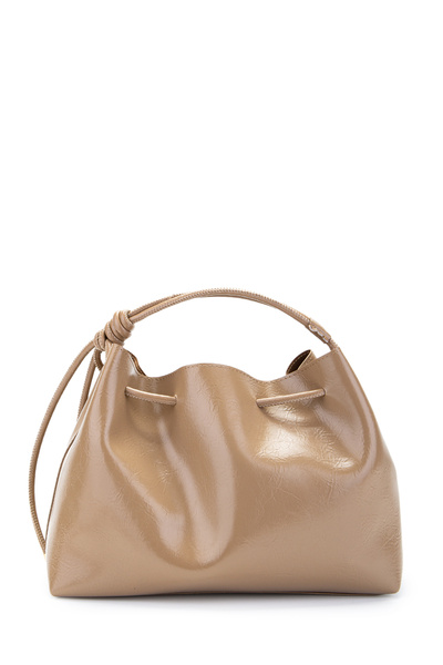 minebag Ruched Detail Yavru Çantalı Elin Women's Crossbody Bag Beige