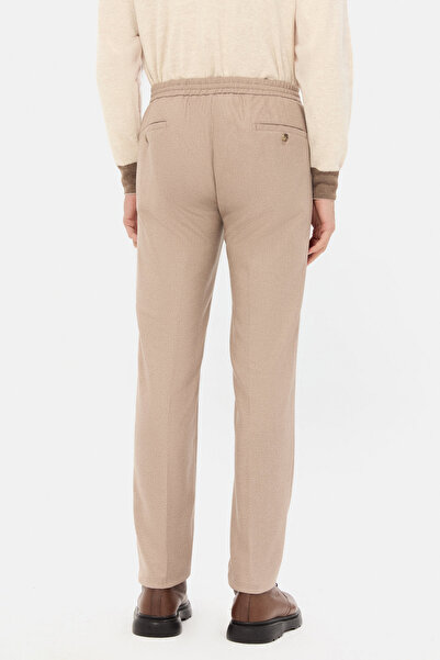 D'S Damat Ds Damat Regular Fit Beige Gabardine Jogger Pants