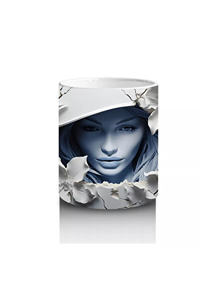 Wisdom Rain White Hat Woman and Wall Shadows – Gift Coffee Mug