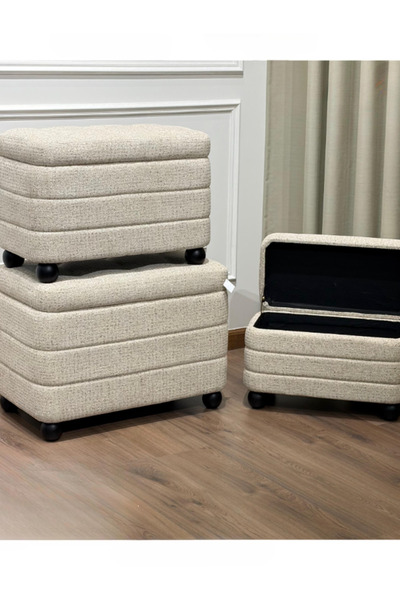 BEC39 Luxury 3-piece storage box set (Ottoman) - Modern design in assorted colors
