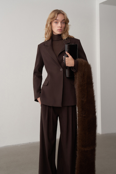 Mathilda Store Acı Kahve Femme Fitted Blazer Ceket