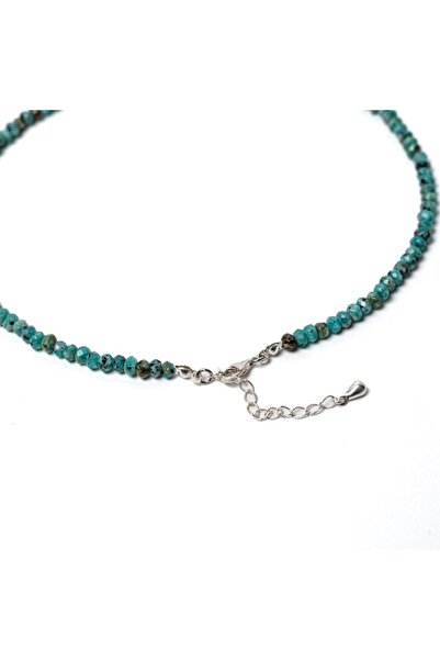 Ezera Ajay Faceted Jade Choker Necklace with 925 Silver Charms and Clasp