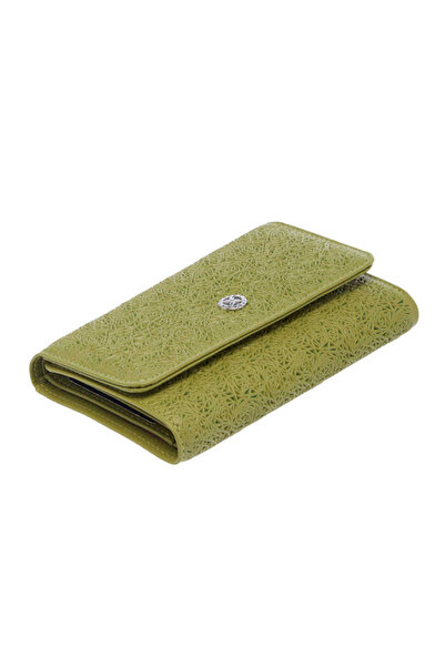 Tergan Portofel verde pentru femei din piele naturală - S1CB00005788-K2A